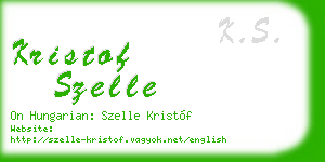kristof szelle business card