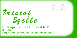 kristof szelle business card